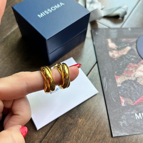 Missoma x Lucy Williams 18ct gold plated chunky hoops - Picture 1 of 8